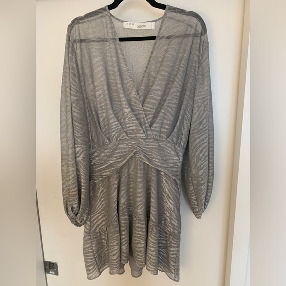 IRO Silver Metallic Cocktail Dress - Picture 1 of 6